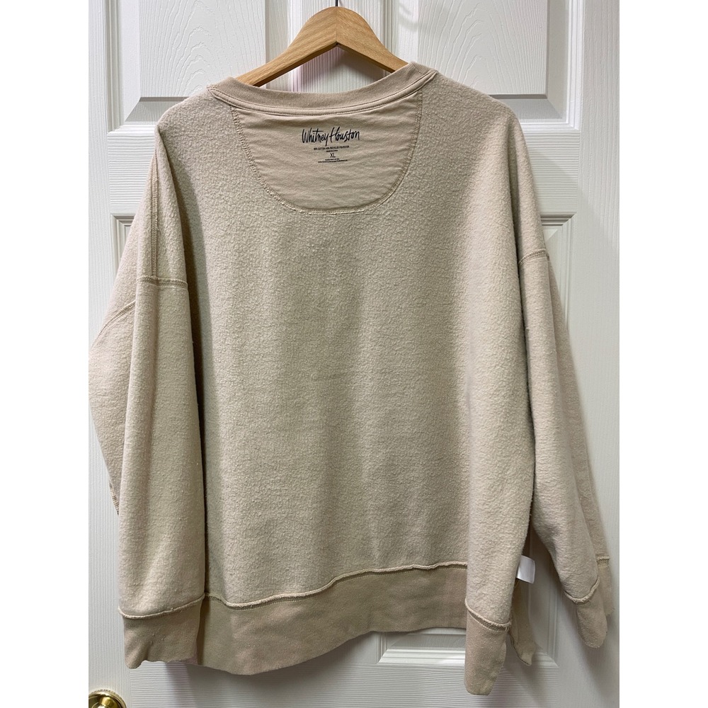 Whitney Houston Sweatshirt XL Graphic Crewneck Oversized Beige - Picture 17 of 17